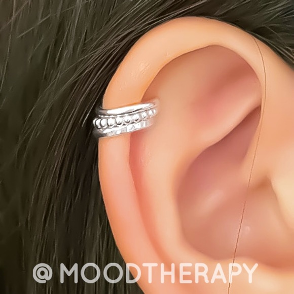 Cute Cartilage Upper Ear Cuff Bundle in 925 Sterling Silver, Gold, or Rose Gold - Picture 1 of 5
